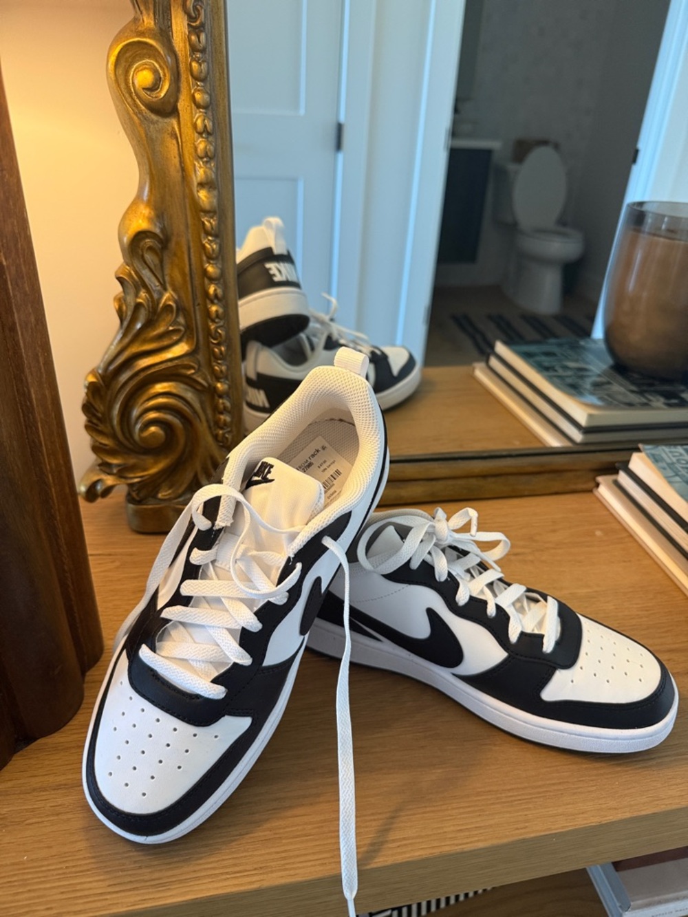 Nike Kids Black and White Low-Top Sneakers